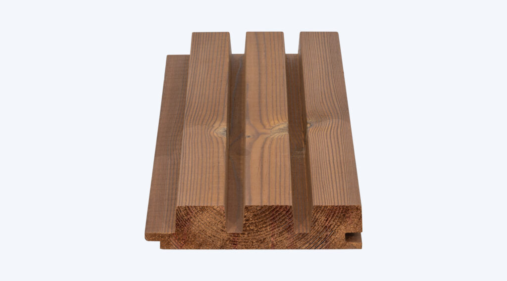 UTS2 | 32 x 142 x 4200 mm | Pine Thermo exterior / interior cladding board | S-profile | vertical installation