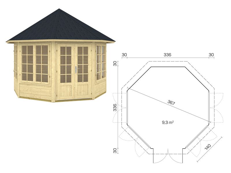 Garden Room Log Cabin Emma F4
