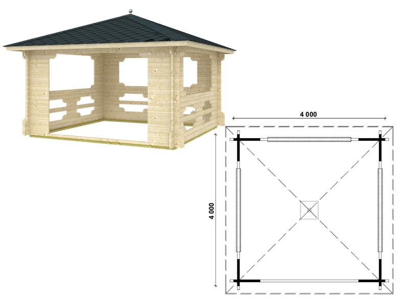 Wood gazebo IBIZA
