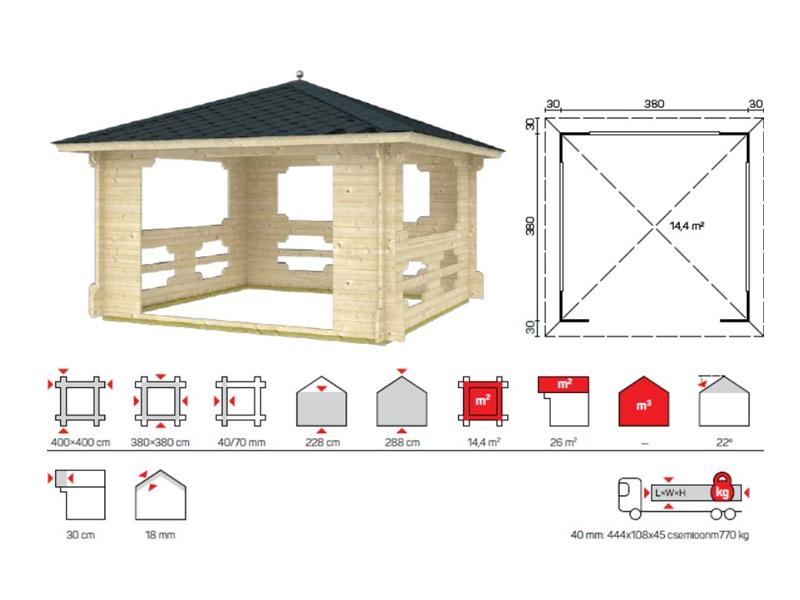 Wood gazebo IBIZA