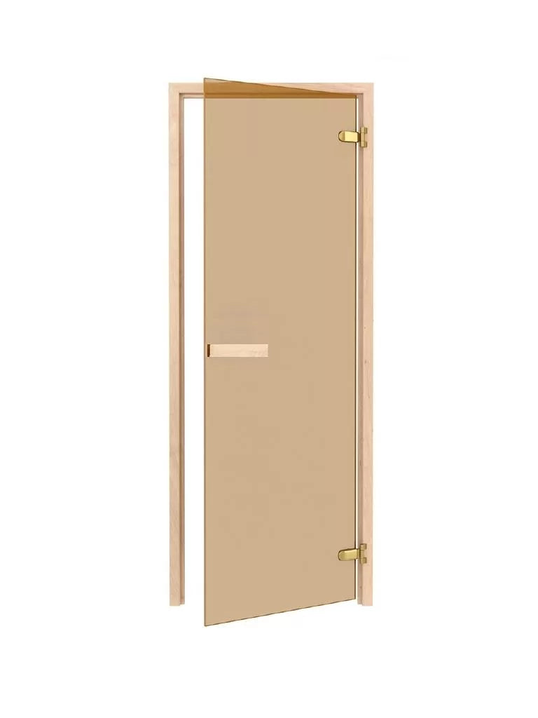 Sauna door 1800x700mm ,Glass 8mm, 3 loops,Glass bronze, magnet.
