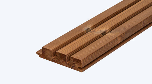 UTS2 | 32 x 142 x 4200 mm | Pine Thermo exterior / interior cladding board | S-profile | vertical installation