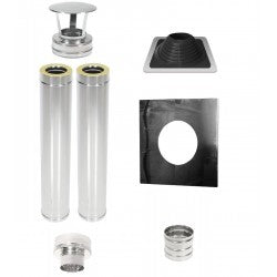 Insulated Chimney pipe kit D115 / 210 mm